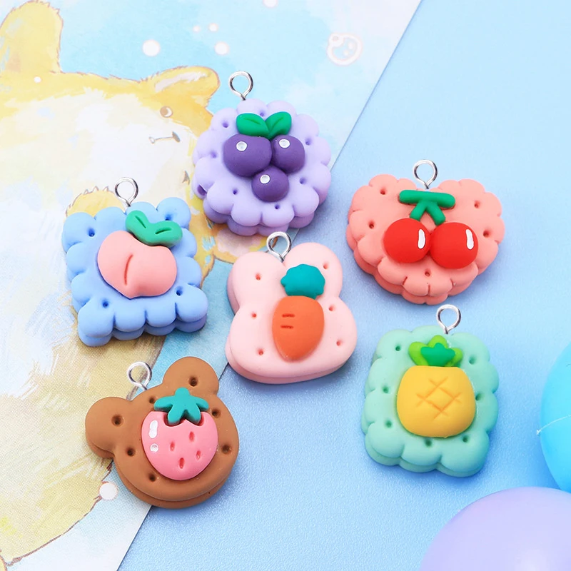 

10 шт. милые Подвески в виде сэндвич-фруктов, печенья, кавайные подвески из смолы с плоским основанием, браслет, подвеска «сделай сам», Пряжка для телефона, фурнитура C1132