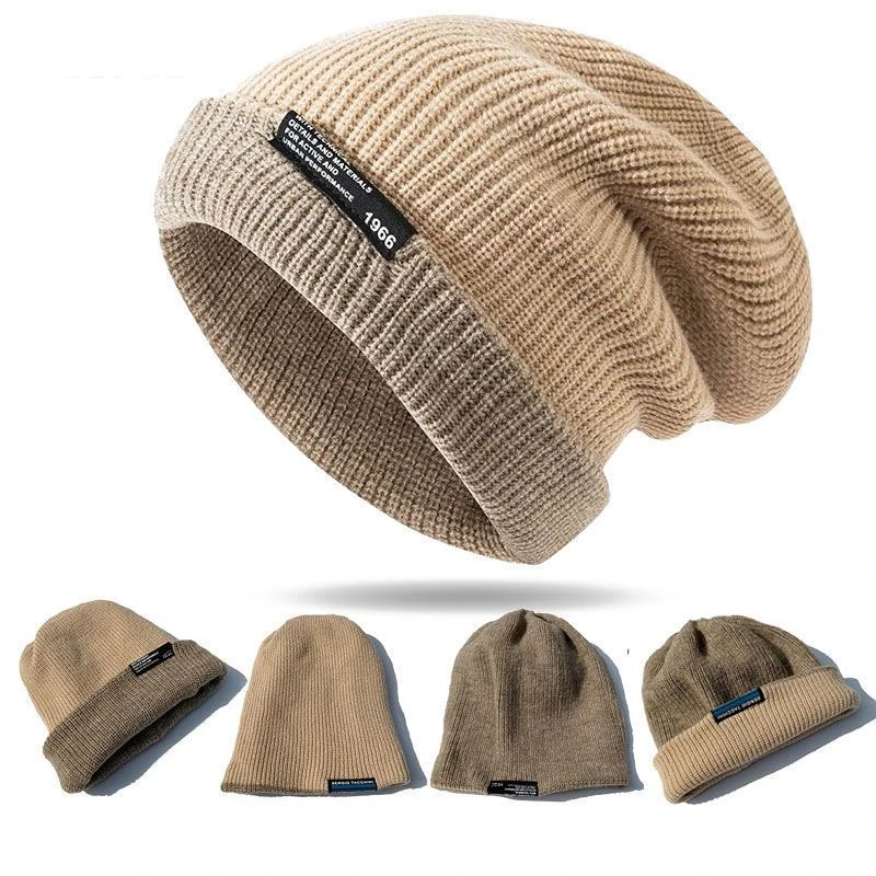 Bonnet en maille unisexe bicolore style k-pop slouchy_voghion.com
