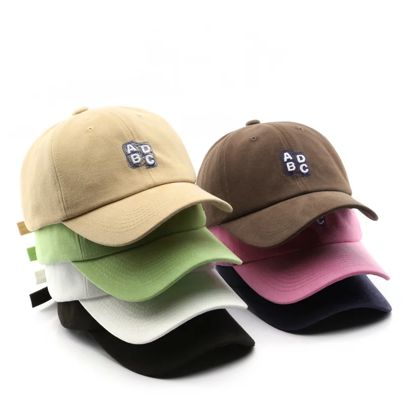 

2023 Korean-Style ABCD Letter Soft-Top Curved Eave Baseball Cap Outdoor Women's Sunscreen and Sunshade Couple's Duck Tongue Hat
