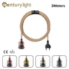 Vintage Power Cord Pendant Light 2M Hemp Rope Cables E26 E27 Lamp Holder Socket EU Plug Switch Industrial Pendant Light Fitting 1