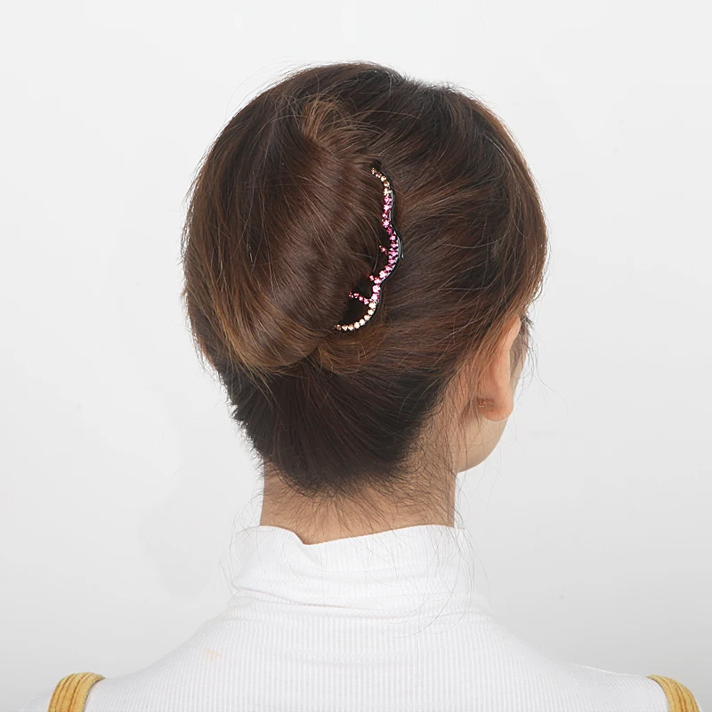 Kristall Haar Kämme Clip Frauen Strass Haarnadeln Ladies Kopfschmuck Weibliche Haarspangen Haar Gabel Headwear Pferdeschwanz Haar Zubehör – Detail 2