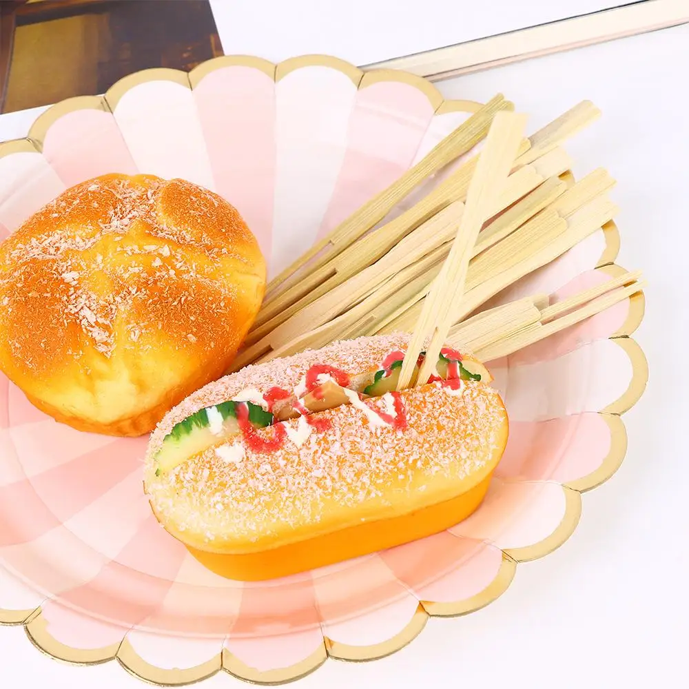 Description Picture 2 of itemMini Environmental Pastry Skewers 100Pcs Dessert Cherry Utensil Picks Disposable Party Bamboo Fruit Forks