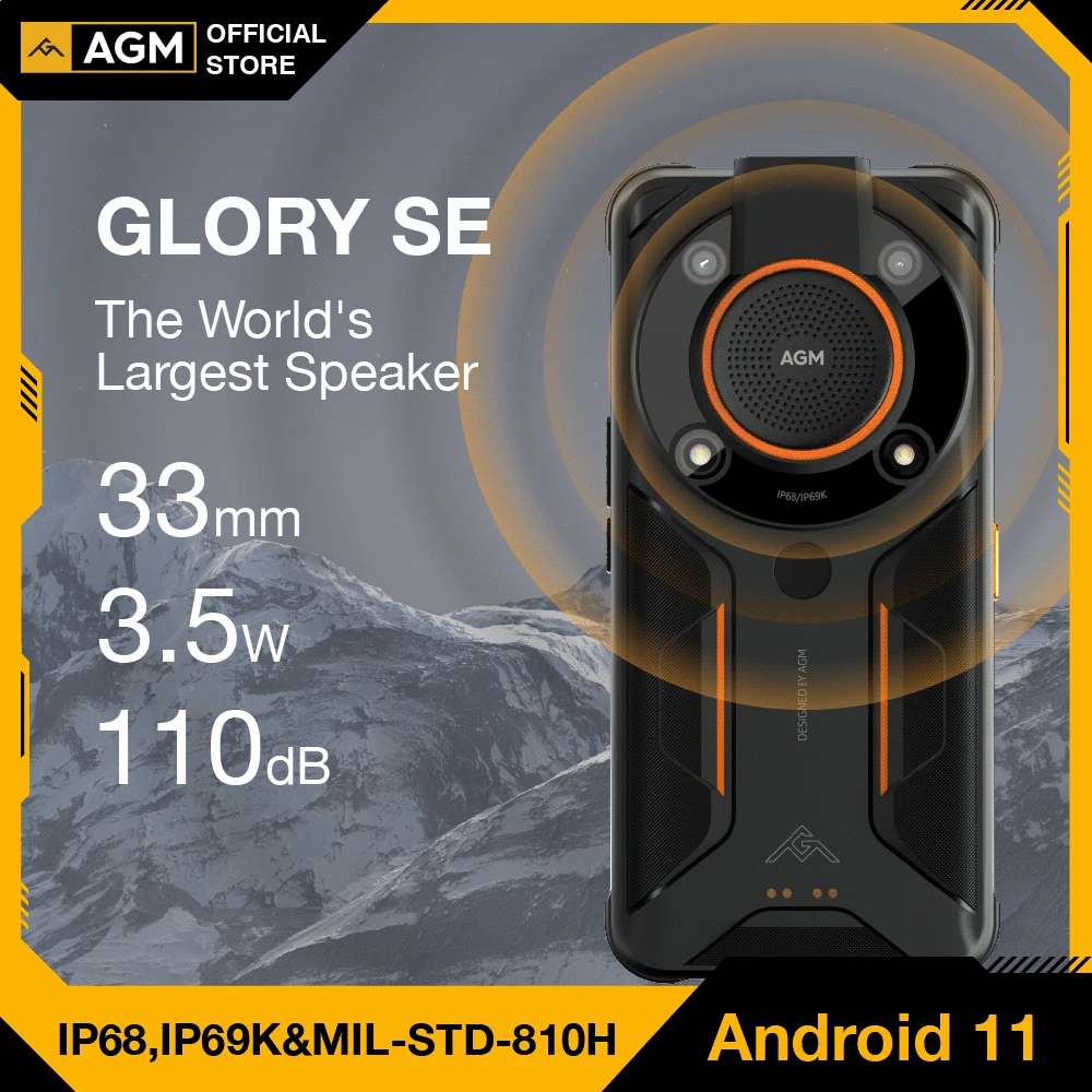 AGM Glory Qualcomm 5G Rugged Phone Global Version Android 11 NFC Rugged Smartphone 6200mAh Arctic Battery 6.53" Celular Phones 8gb ddr4