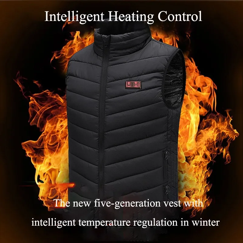 13 Areas Heated Vest Oversized Women Men Winter Snowboarding Coat Self Heating Vest USB Electric Thermal Jacket Outdoor