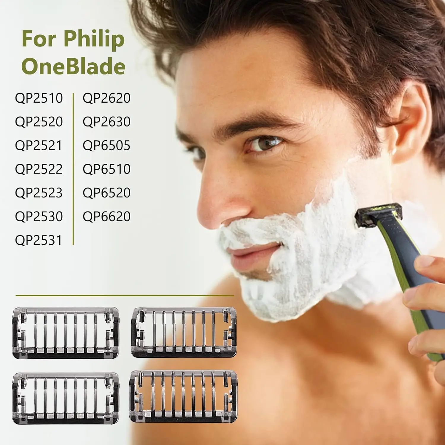 Фото Направляющая гребень YUKU для Philips One Blade QP2520 QP2530 QP2620 QP2630 QP6510 QP6520, машинка для стрижки волос на лице, триммер для бороды, бритва №3