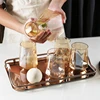 Nordic Style Rectangular Stainless Steel Mirror Tray with Handles Coffee Bar Food Elegant Teapot Cup Storage Hold Serving Trays 3