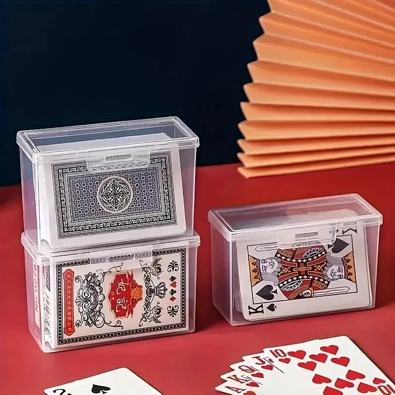 1/3/4pcs Playing Card Box, Clear Deck Case, Two Poker Images Can Be Placed (NO Cards) Christmas, Halloween, Thanksgiving Gift