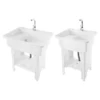Small/Large Utility Sink with Cold and Hot Water Faucet Hoses and Drain Kit Freestanding Plastic Laundry Sink with Washboard 3