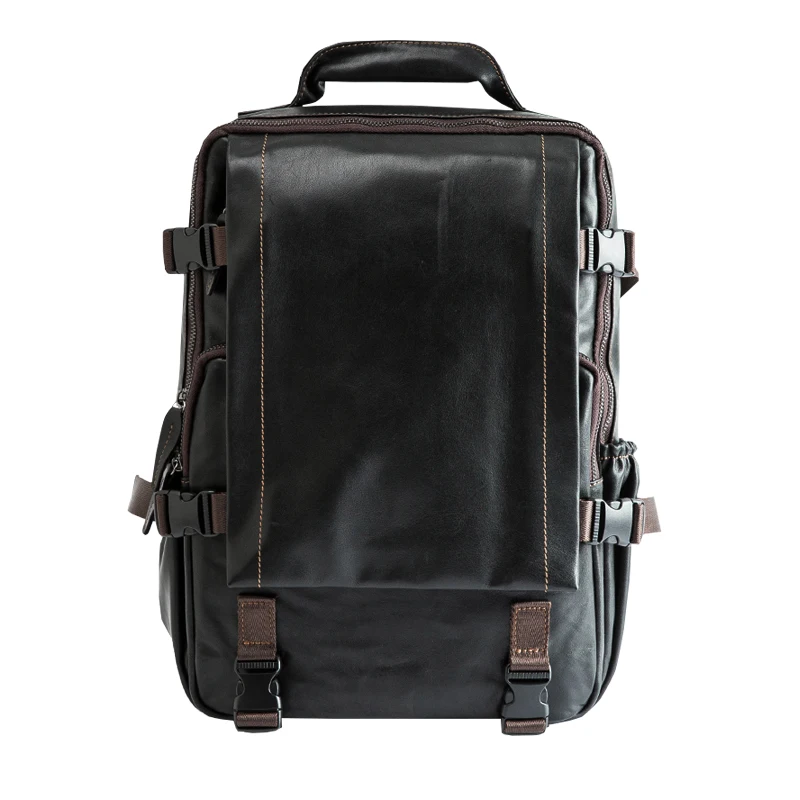 Genuine Leather Fashion Brand Backpack Men's Large Capacity Cowhide College Student Computer Travel Bag Student Backpack Women