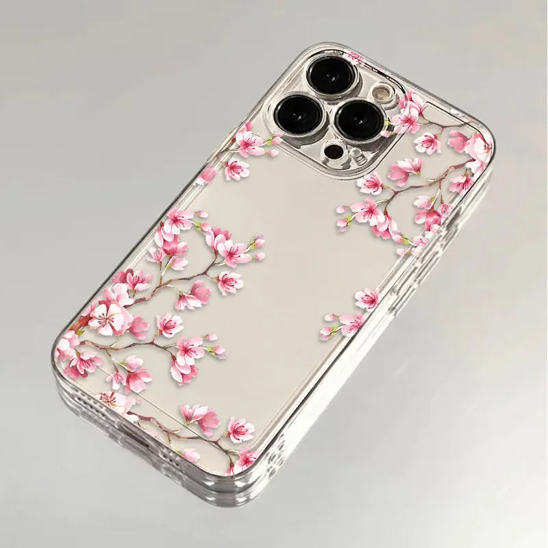 Cherry Blossom Soft Transparent Phone Case Cover