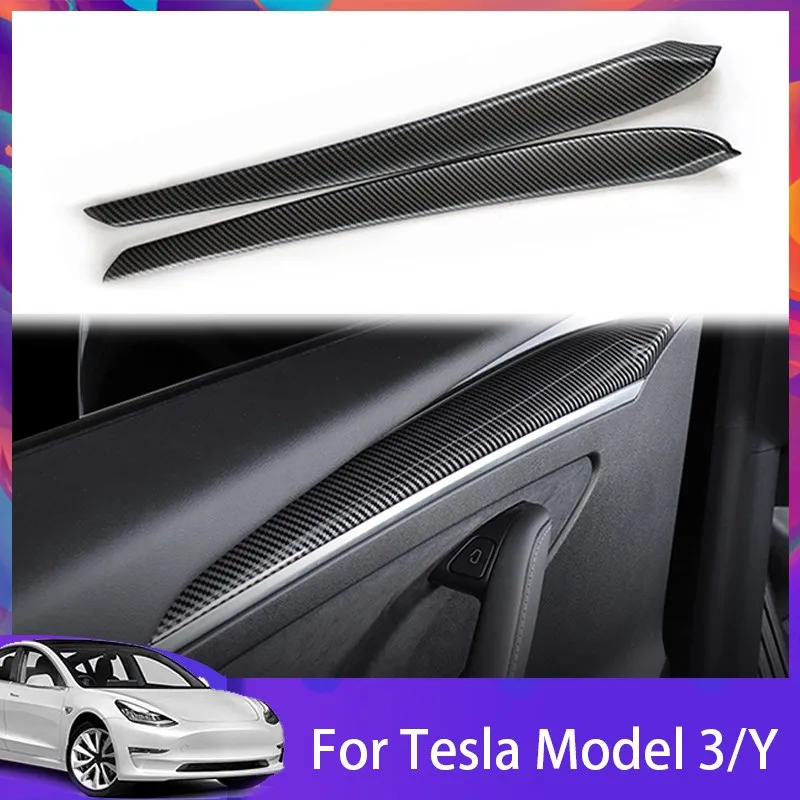 

Interior Door Trim Insert Cover For Tesla Model 3/Y 2021-2023 Accessories ABS Material Car Door Stickers For Tesla Model 3Y 2023