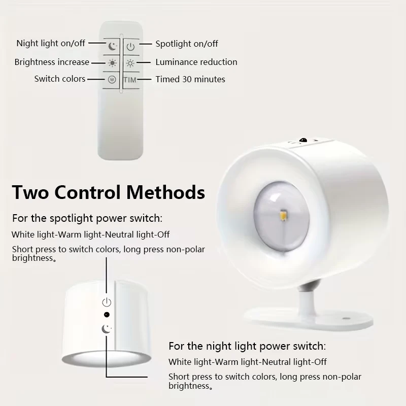 Rechargeable Double Head Wall Light 4