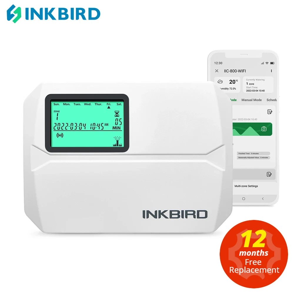 INKBIRD Wi-Fi Smart Sprinkler Controller โปรแกรม8โซนในร่มกลางแจ้งชลประทาน Timer ตามฤดูกาลปรับ & Rain ข้ามฟรี App 1