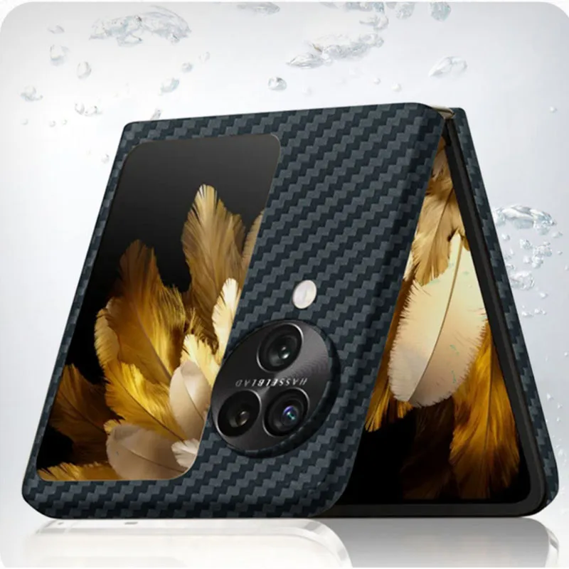 Case for OPPO Find N3 Flip Ultrathin Real Carbon Fiber Aramid Anti-explosion Fold Mobile Phone Protective Cover Protection Shell