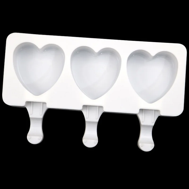 3 Cavity Love Cat's Claw Ice Cream Mould Food Grade Silicone Heart-Shaped DIY Chocolate Baking Pudding Mold Kitchen Accessories