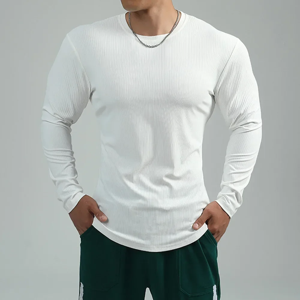 

Muscle Shirt Men's Bodybuilding Long Sleeve T Shirt Gym Training Skinny Tee Tops
