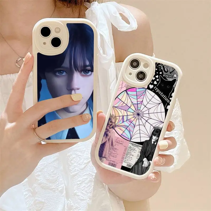 Wednesday Addams Dancing Phone Case For Iphone 14 Plus 13 12 11 Pro Max Mini X Xs Xr Soft Silicone White Cover