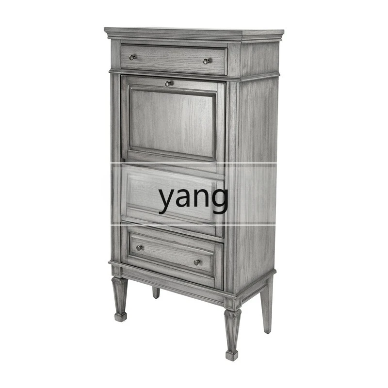 

LXL New Classical Chest of Drawer Chest of Drawers Light Luxury High Grade Gray Modern Solid Wood Storage Sideboard Cabinet