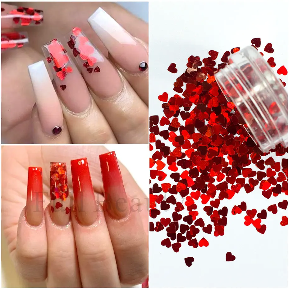 mixed size 3d heart nail art| Alibaba.com