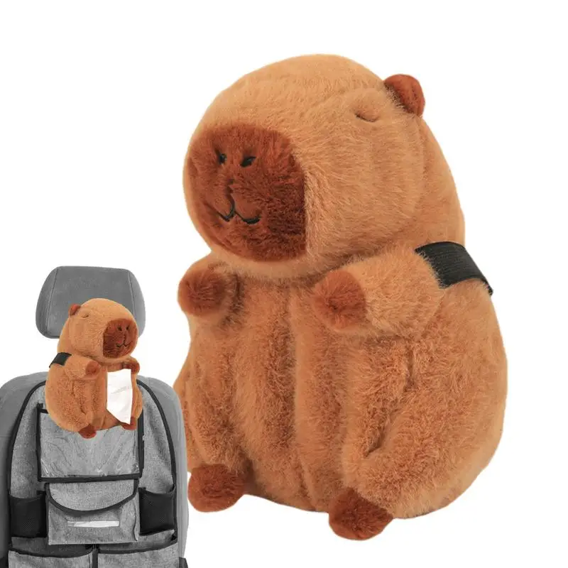 

Auto Tissue Box Capybara Plush Accessories Car Backseat Hanging Tissue Bag Box Plush Holder Cover Auto Toys Interior Decoration