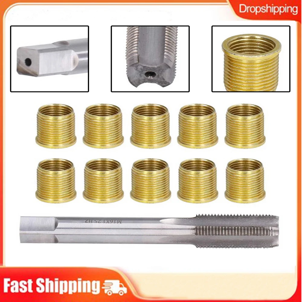 

Thread Repair Tools Gasoline Engine Metal M14X1.25 Inserts M16X1.25 Plug Tap Kit Thread Repair Insert Kit Hardware Repair Tools