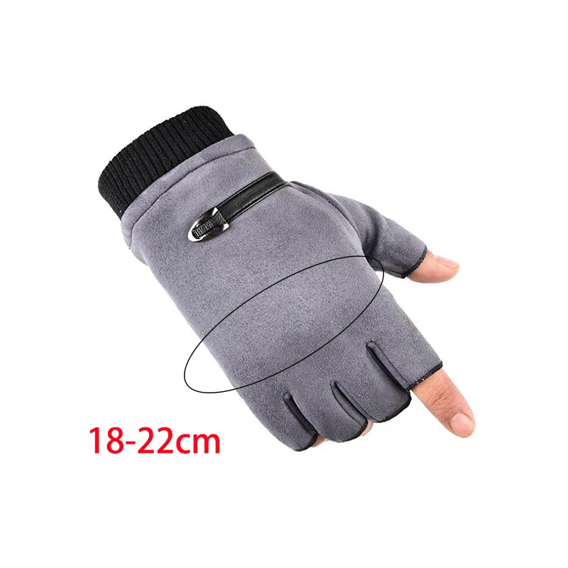 New Fashion Winter Suede Grace Men's Gloves Vintage Warm Windproof Touch Screen Write Driving Fingerless Glove Mittens
