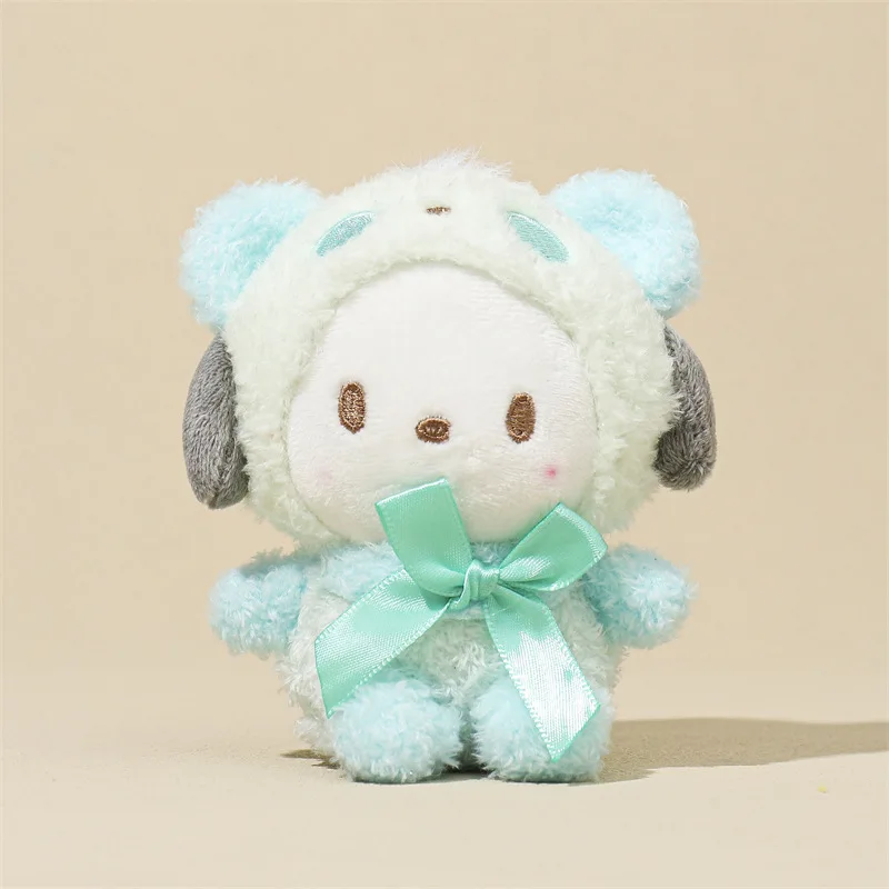 LLavero de Anime de dibujos animados Sanrio, juguete de peluche, Kuromi, HelloKitty, My Melody, Cinnamoroll, muñeco de peluche suave, colgante, regalo para niños, 6 piezas por juego