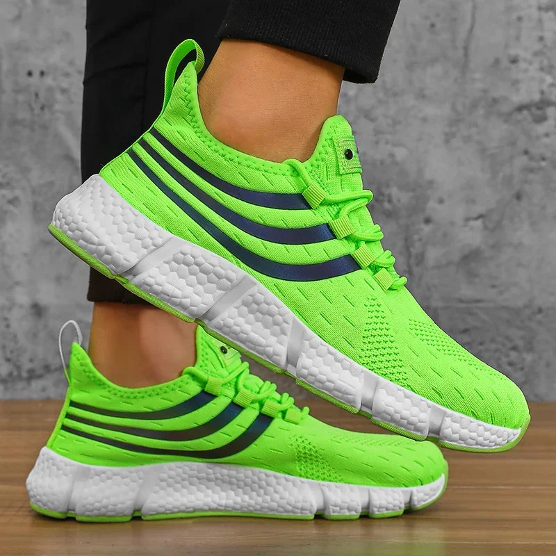 Mens Breathable Platform Sneakers - Comfortable Summer Running  Walking Shoes
