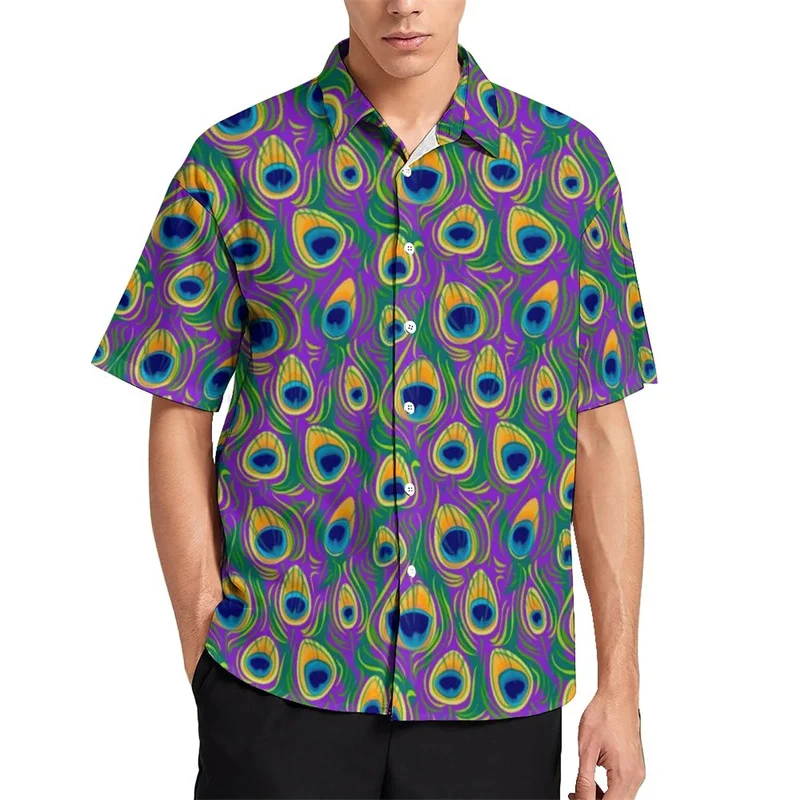 Camisas hawaianas con estampado 3D de pájaros, flamencos y loros para hombre, camisa de playa para vacaciones, blusa de solapa de manga corta a la moda, ropa de calle