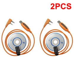 Universal USB Programming Cable with Software CD for Two - Way Radios and Walkie Talkies (2PCS - Orange Cable)