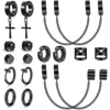 1-9 Pairs Black Color 316L Stainless Steel Non-Piercing Clip on Cross Chain Dangle Hoop Earrings CZ Magnetic Stud Earrings Set 1