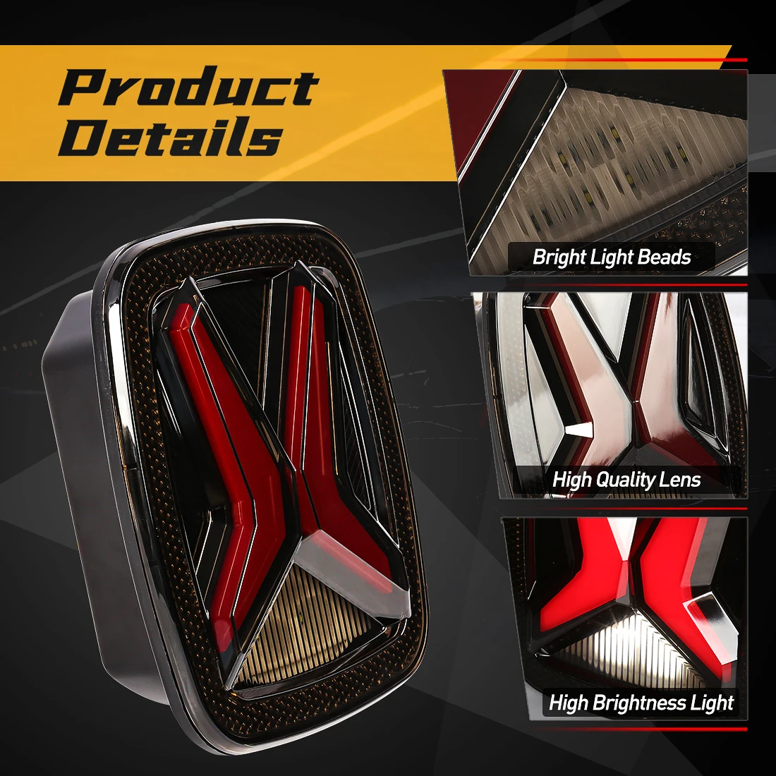 Feu Arrière LED 12V Pour Jeep Wrangler CJ TJ YJ JK, Clignotant Rouge Et Blanc Feu De Stop Et De Conduite Pour Camion Remorque