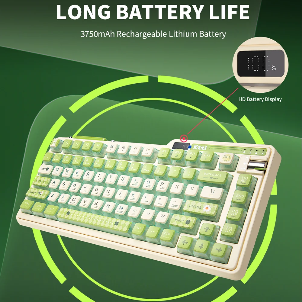 KZZI K75 Gasket Structure Tri-mode Mechanical Keyboard 82 Keys 75