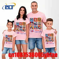 Cute Disney Cruise Line Mickey and Friends Print T-shirt Dad and mom kids Cotton Short Sleeve Family Matching Outfits Casual Top 2