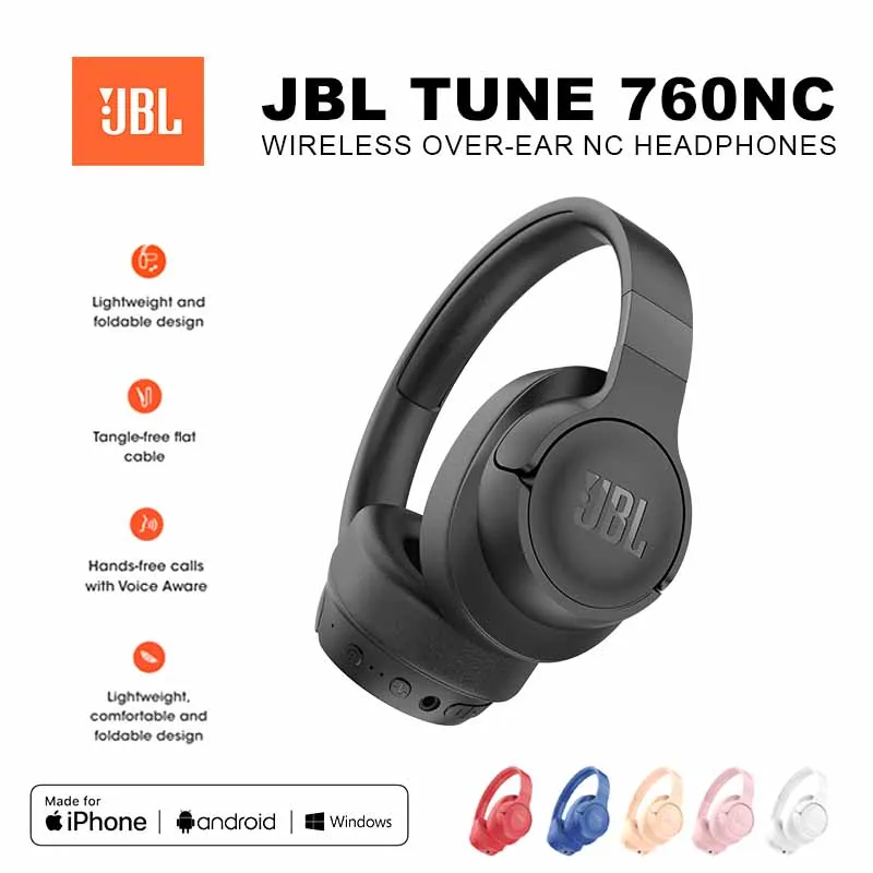 Original JBL Tune 760NC Wireless Bluetooth Headphones Noise