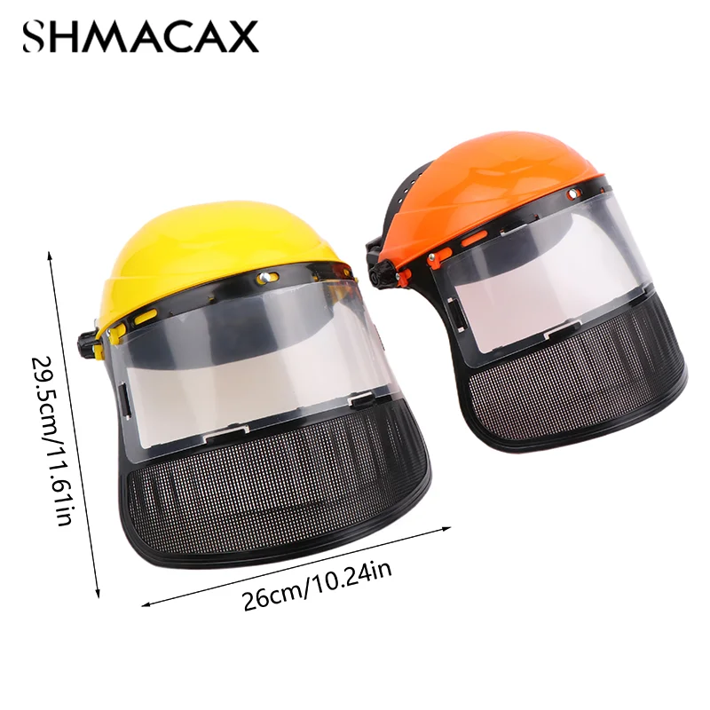 Garden Grass Trimmer Safety Helmet Hat With Full Face Mesh Protective Mask For Logging Brush Cutter Forestry Protection safety helmet garden trimmer helmet