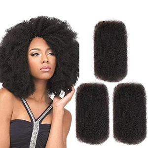 Sleek Peruvian Afro kinky Curly Bulk Remy Hair 1 Bundle 50g/pc Natural Brown Color Braids Hair No WeftHuman Hair For Braiding