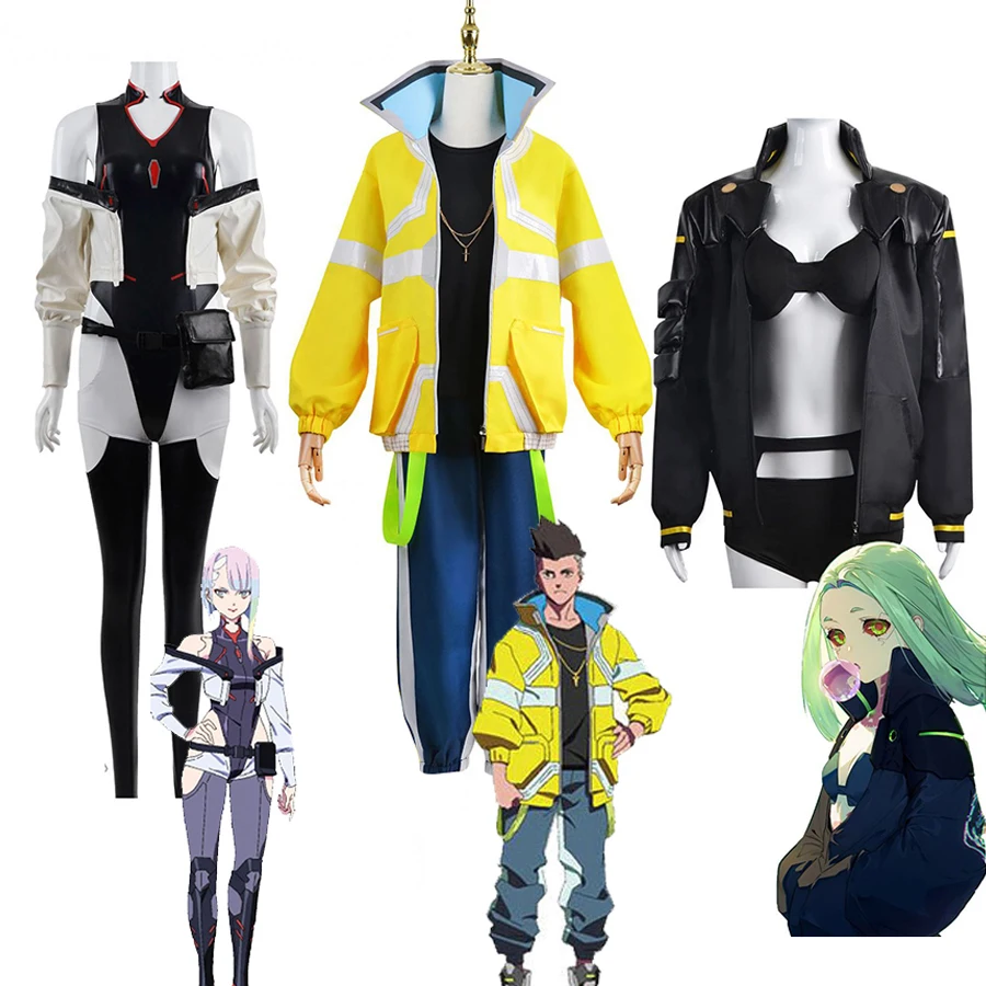 

Anime Cyberpunk Edgerunners Cosplay Costume David Martinez Lucyna Kushinada Rebecca Cosplay Uniform Coat Suit Halloween Costumes