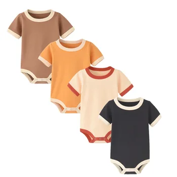 Baby Clothes Newborn Romper Bodysuit & One Pieces Solid Color Baby Jumpsuit Summer Baby Clothes Baby Clothing Loungewear Outfit 1