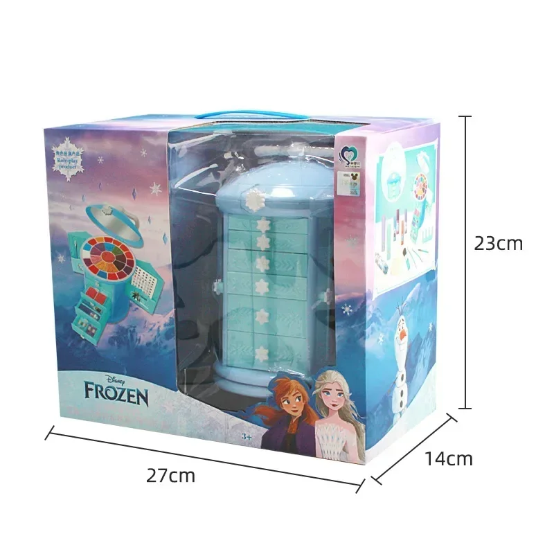 Disney Anime Film Frozen Elsa Anna Princess Cosmetic box cosmetic case Nail polish Lipstick Eye shadow sets kids girl gift 6