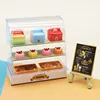 Dollhouse Mini Cake Display Counter Showcase Dessert for Barbie Blyth Ob11 Bjd 1/6 Dolls Pretend Play Supermarket Kids Toys Gift 1