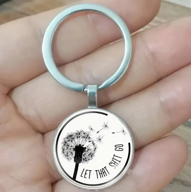 Mandala Meditation Glass Pendant Keychain: Embrace Inner Peace