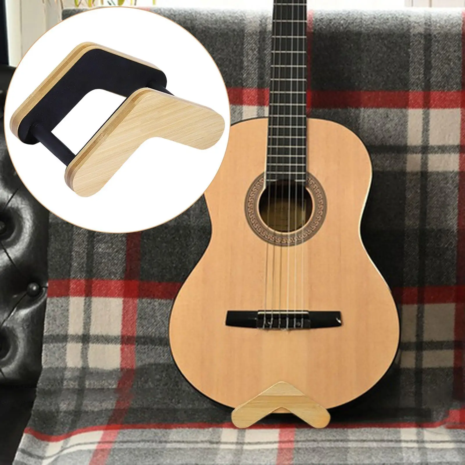 Adjustable Width Lightweight Non-Slip Guitar Display Stand for School, Concert, Home, and Studio