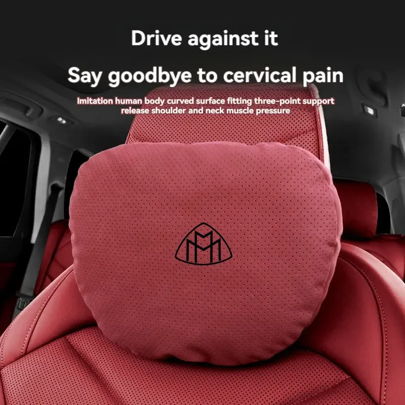 For Mercedes Maybach Car Accessories Adjustable Car Suede Seat Headrest Neck Pillow Soft Comfort Cushion Lumbar Support car pillow car headrest car neck pillow car lumbar cushion car lumbar pillow lumbar support pillow