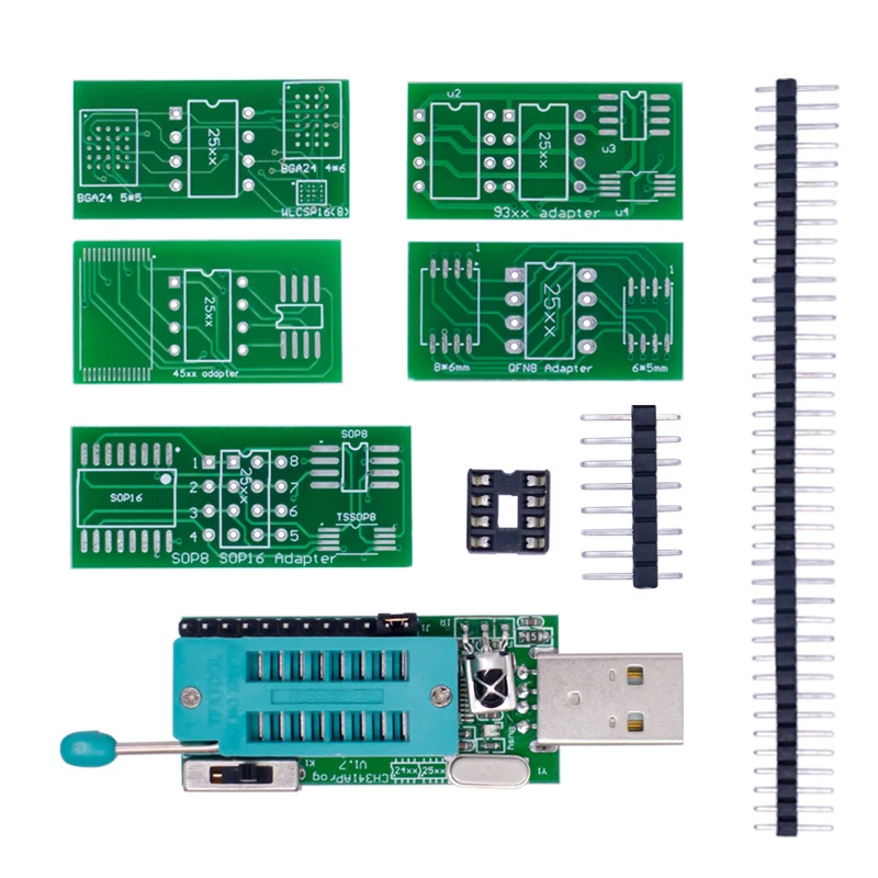 Programmer Module CH341A Programmer V1.7 1.8V Level Shift W25Q64FW W25Q128FW Gd25LQ64 power adapter development board Adapter Board