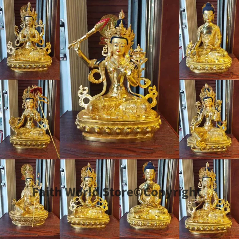 

wholesale Buddha statue gilding copper Buddhism HOME family temple protection Guanyin Tara Sakyamuni Guru Rinpoche Vajrasattva