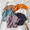 0-8Yrs 100%Cotton Children's T-shirt for Boy and Girls Muslin Tops Shirts 2025 V Neck Short Sleeve Boys Tees Kids Girls Clothes 2