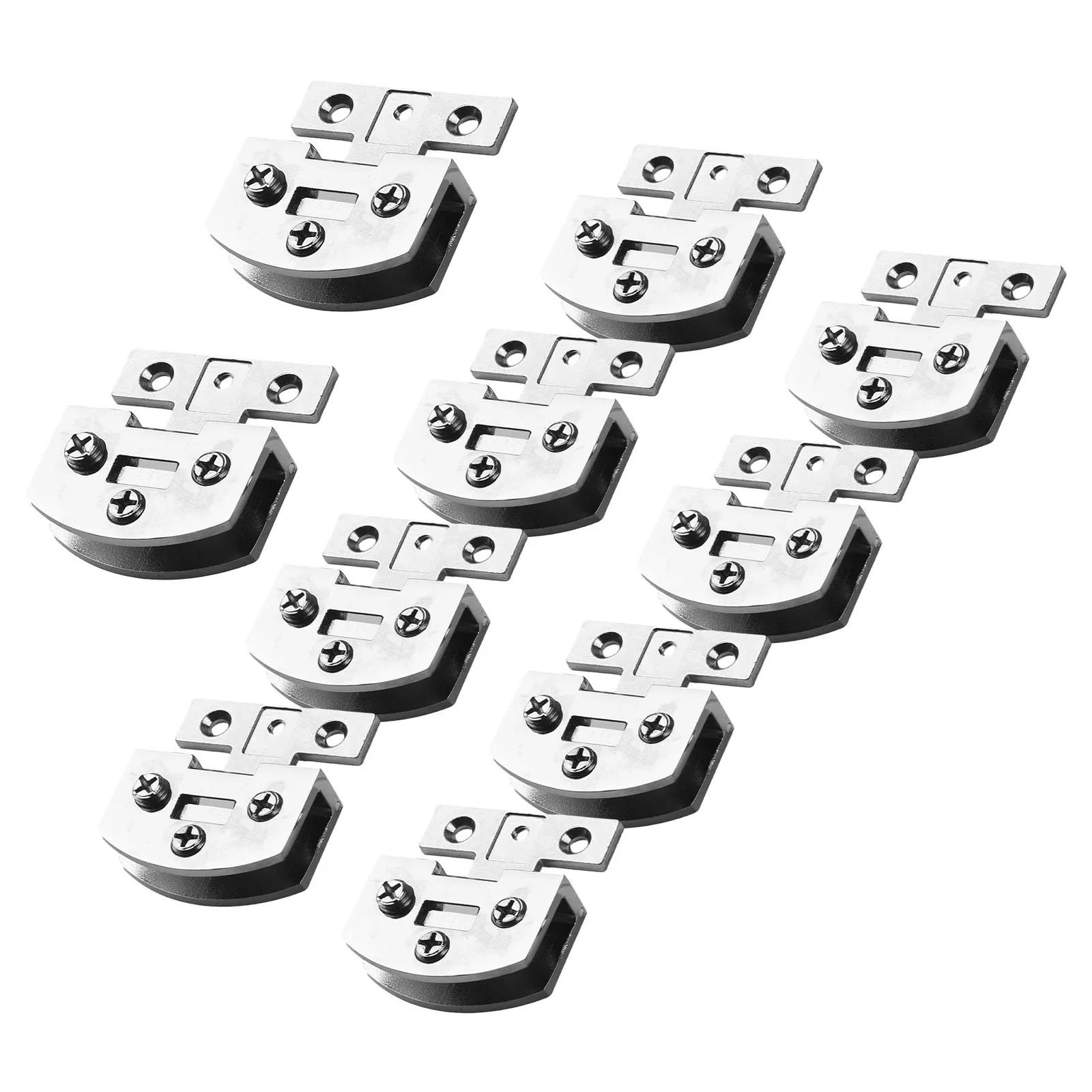 

10pcs Glass Cabinet Door Hinge Cupboard Display Cabinet Gate Clamp Furniture Hardware Hinges For 5-8mm Glass Door