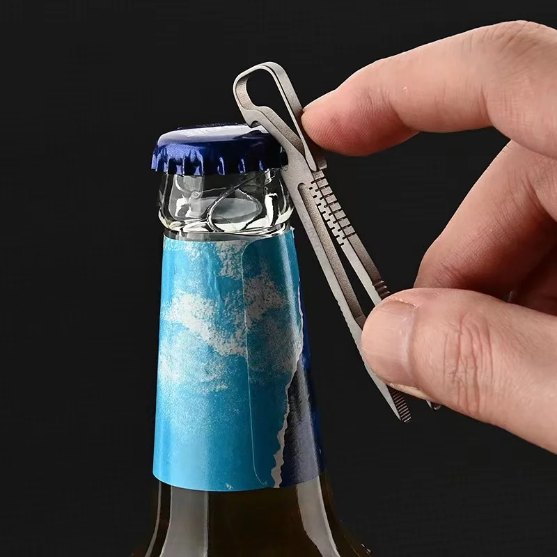 NEW mini TC4 titanium alloy mini tweezers clip flat head small eyebrow clip portable keychain outdoor EDC small tool tweezer tool