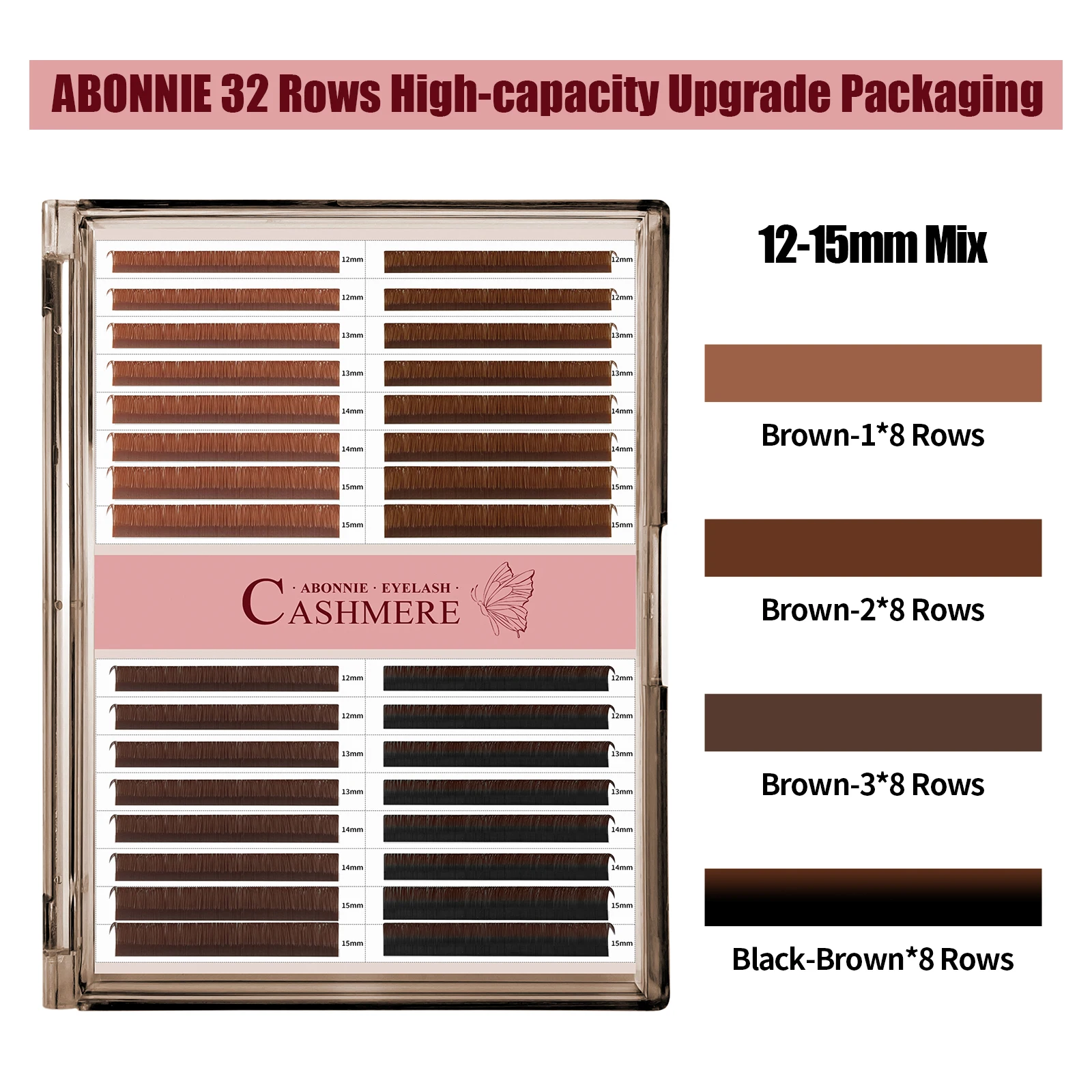 Abonnie All Size Brown Classic Individual Eyelashes Russian Volume Lashes